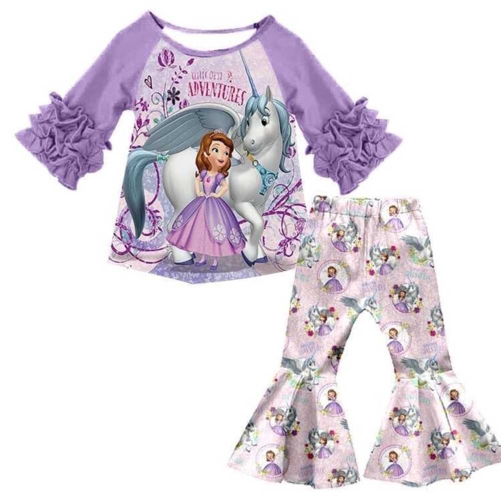 Princess Sophia Cute Unicorn 🦄 Ruffle pants set - Picture 1 of 7